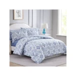 Nova Home "Vienna" Double-Face Printed Comforter, Blue Color, King/Super King, 6 Pieces - Nova Home