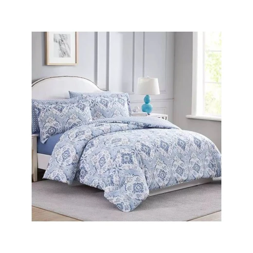 Nova Home "Vienna" Double-Face Printed Comforter, Blue Color, King/Super King, 6 Pieces Nova Home "Vienna" Double-Face Printed Comforter, Blue Color, King/Super King, 6 Pieces