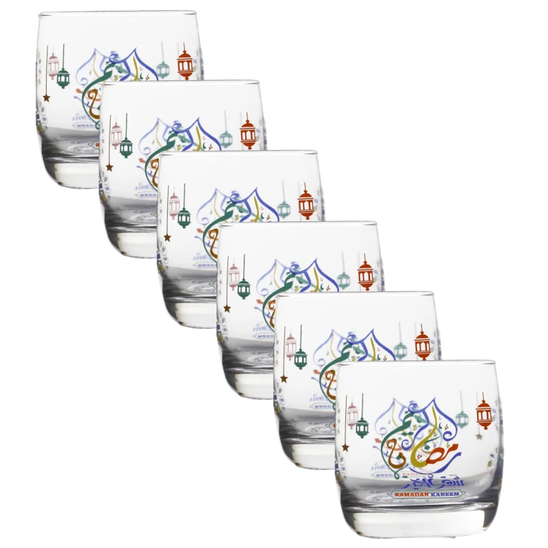 اكواب شرب بتصميم رمضان كريم, 325 مل، 6 قطع