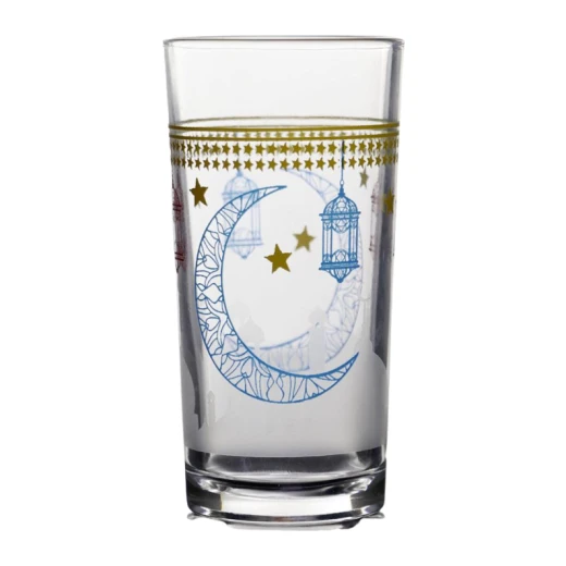 كاسات عصير وابريق بتصميم هلال رمضان ازرق, 6 كاسات, 1 ابريق - Image 2