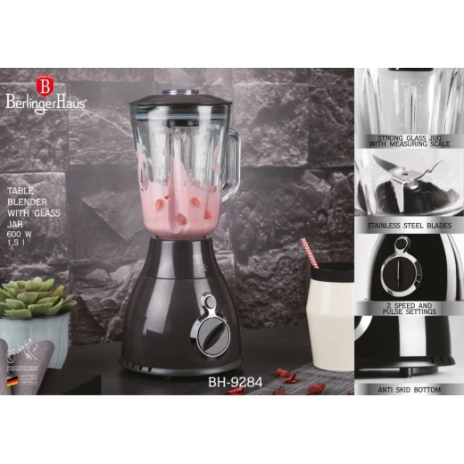 Berlinger Haus Table Blender, Light Black Color, 1,5 Liter - Berlinger Haus - Image 4