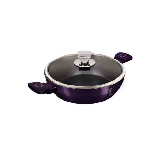 Berlinger Haus Metallic Shallow Pot With Lid, Purple Color, 28 Cm Berlinger Haus Metallic Shallow Pot With Lid, Purple Color, 28 Cm