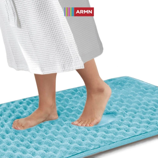 ARMN Clara Memory Foam Bath Rug, Blue Color, 50*80 Cm - Armn - Image 3