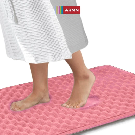 ARMN Clara Memory Foam Bath Rug, Pink Color, 50*80 Cm - Armn - Image 3