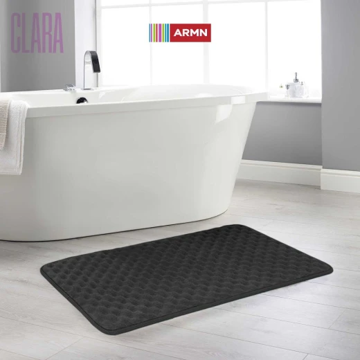 ARMN Clara Memory Foam Bath Rug, Black Color, 60*90 Cm ARMN Clara Memory Foam Bath Rug, Black Color, 60*90 Cm