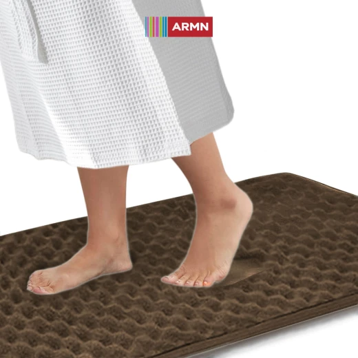 ARMN Clara Memory Foam Bath Rug, Brown Color, 60*90 Cm - Armn - Image 3