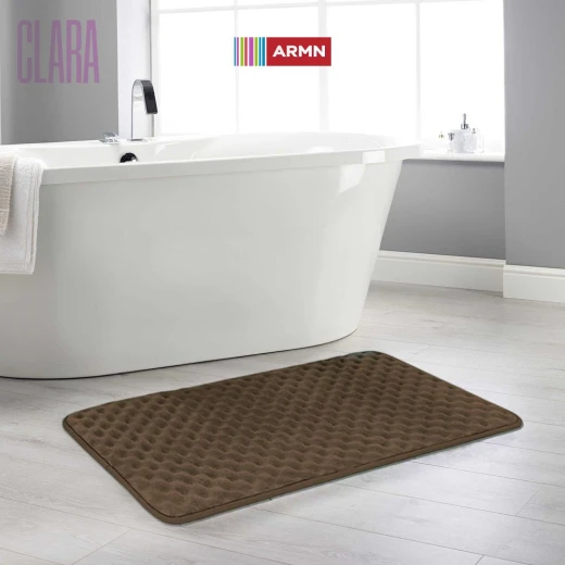 ARMN Clara Memory Foam Bath Rug, Brown Color, 60*90 Cm ARMN Clara Memory Foam Bath Rug, Brown Color, 60*90 Cm