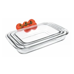 Ibili Set Of 3 Rectangular Glass Trays