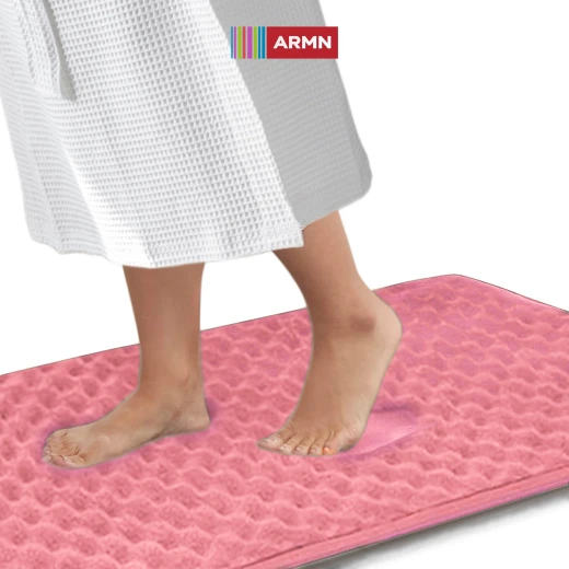 ARMN Clara Memory Foam Bath Rug, Pink Color, 70x120 Cm - Armn - Image 3
