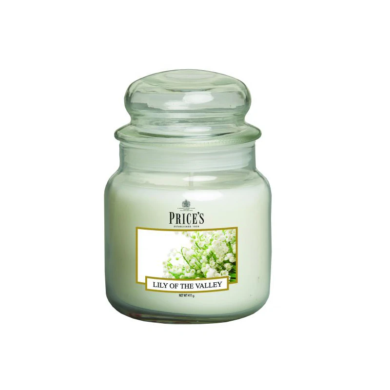 Price's Medium Scented Candle Jar With Lid, Lily Of The Valley - Price's