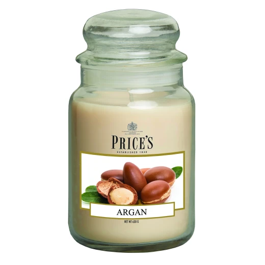 Price's Large Scented Candle Jar with Lid, Argan Price's Large Scented Candle Jar with Lid, Argan