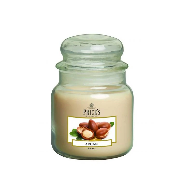 Price's Medium Scented Candle Jar With Lid - Argan - Price's