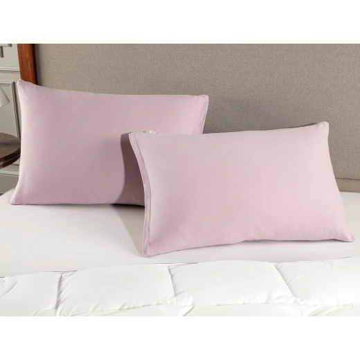 غطاء وسادة قطني, باللون الزهري, 50*70 سم, قطعتان من مدام كوكو