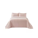 Nova Home Chervil Jacquard Bed Spread Set, Poly Cotton, Pink Color, King Size - Nova Home