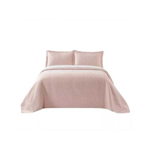 Nova Home Chervil Jacquard Bed Spread Set, Poly Cotton, Pink Color, King Size Nova Home Chervil Jacquard Bed Spread Set, Poly Cotton, Pink Color, King Size