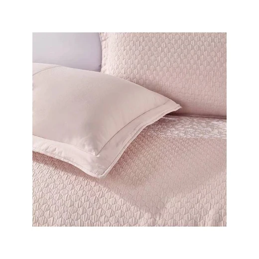 Nova Home Chervil Jacquard Bed Spread Set, Poly Cotton, Pink Color, King Size - Nova Home - Image 2
