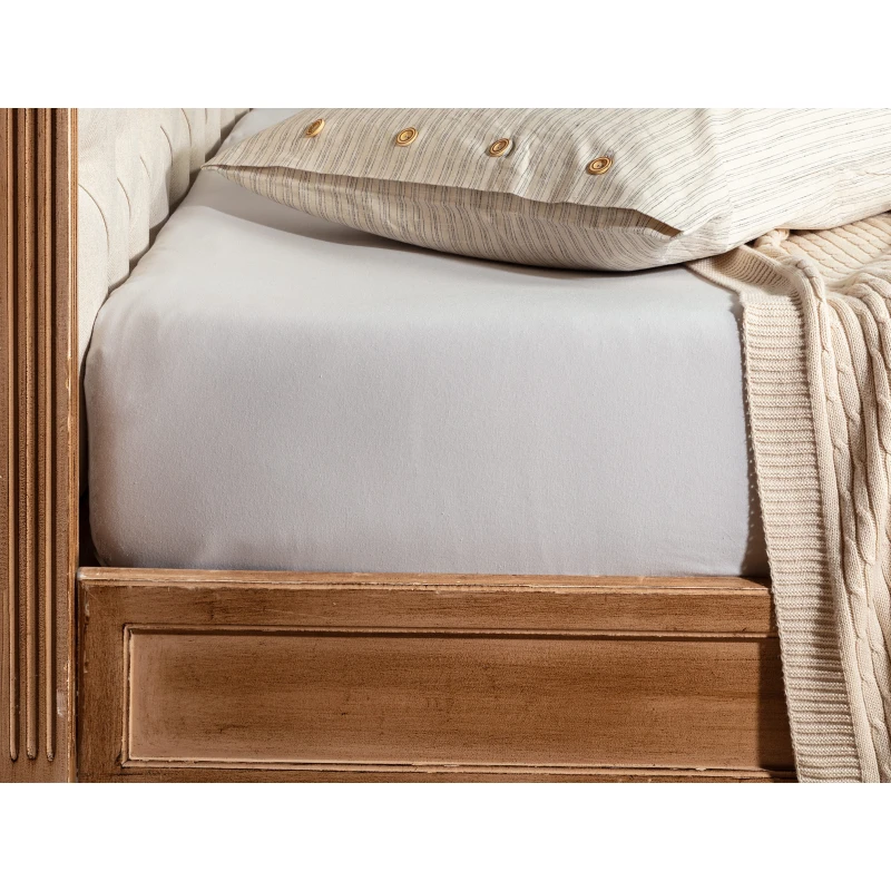 Madame Coco Cotton Jersey Fitted Sheet, 120X200 cm, Grey - Madame COCO