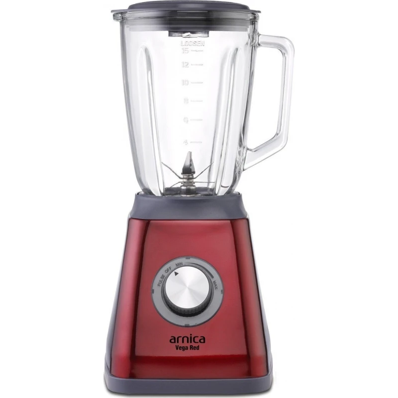 Arnica Vega Red Glass Blender, 850 Watts - Arnica