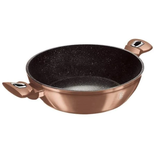 Berlinger Haus Metallic Shallow Pot With Lid, Gold Rose Color, 28 Cm - Berlinger Haus - Image 2