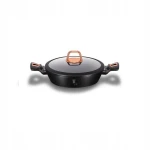 Berlinger Haus Metallic Shallow Pot With Lid, Black Color, 28 Cm - Berlinger Haus