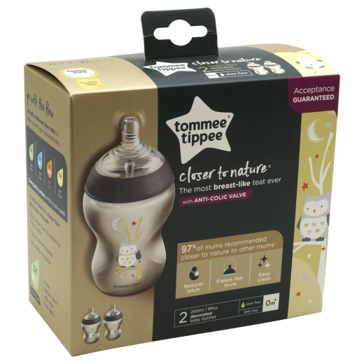رضاعة اطفال كلوسر تو ناتشر بتصميم بومة ,260  مل من تومي تيبي