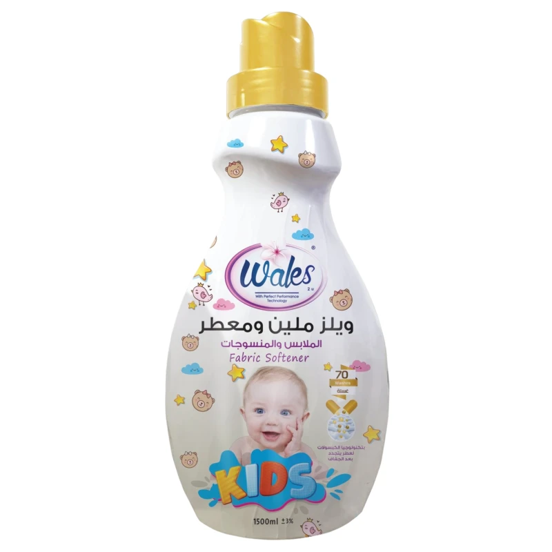 ملين ومعطر الملابس والمنسوجات الاطفال, باللون الأبيض, 1.5 لتر من ويلز - ويلز