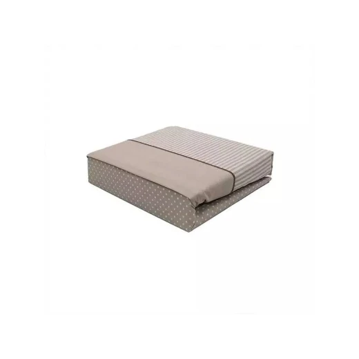Cannon Dots & Stripes Bed Sheet Set, Poly Cotton,Dark Beige Color, Twin Size, 2 Pieces - Cannon - Image 2