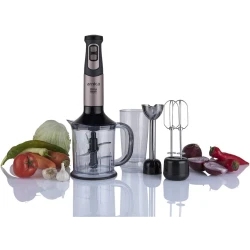 arnica Diva Trend Set Hand Blender - 1200 W - Stainless Steel Mixing Rod with Chopper Whisk - Turbo Function - 1.2 L Container - 600 ml Measuring Cup