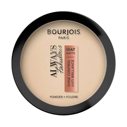 بودرة Bourjois Always Fabulous Matte المضغوطة بلون عاجي ذهبي 10 جم مكياج وجه يدوم طويلاً للتحكم في اللمعان بودرة Bourjois Always Fabulous Matte المضغوطة بلون عاجي ذهبي 10 جم مكياج وجه يدوم طويلاً للتحكم في اللمعان