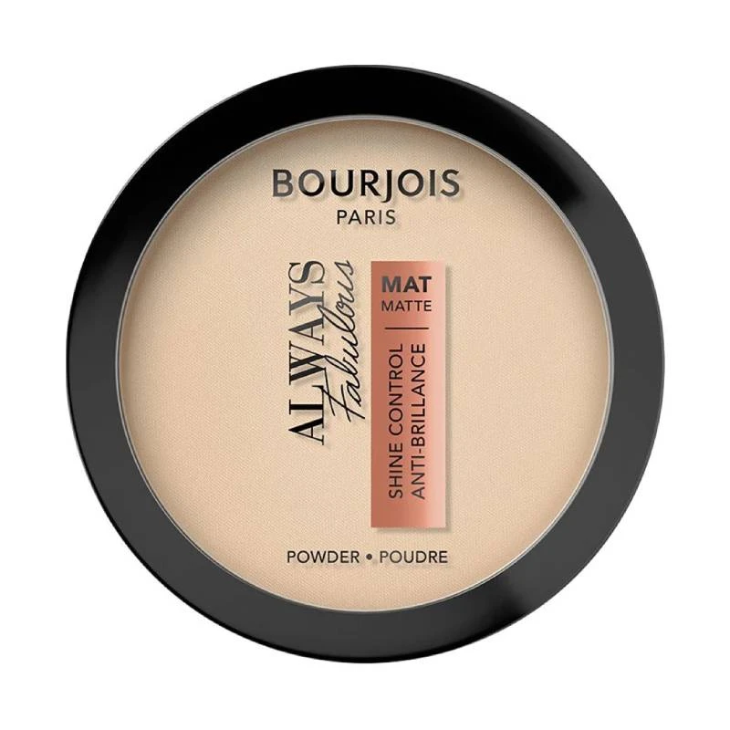 بودرة Bourjois Always Fabulous Matte المضغوطة بلون عاجي ذهبي 10 جم مكياج وجه يدوم طويلاً للتحكم في اللمعان - بورجوا