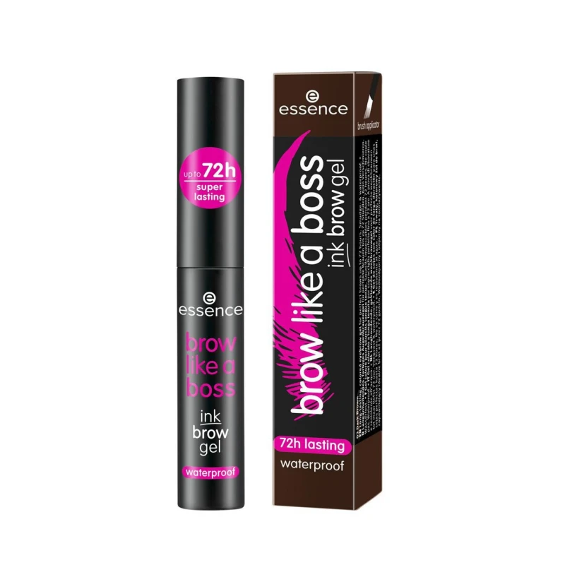 Essence Brow Like A Boss Dark Brown Brow Gel Waterproof 4ml for Fuller Brows Eyebrow Makeup - Essence