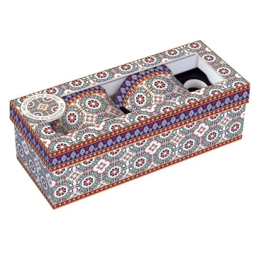 مجموعة مج صيني ناعم 300 مل في علبة هدايا, احمر, 2 قطع - Image 2