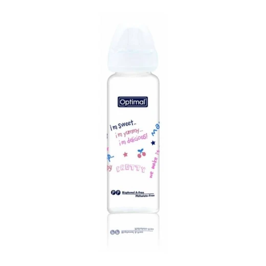 Optimal Glass Feeding Bottle Colored, 240ml Optimal Glass Feeding Bottle Colored, 240ml