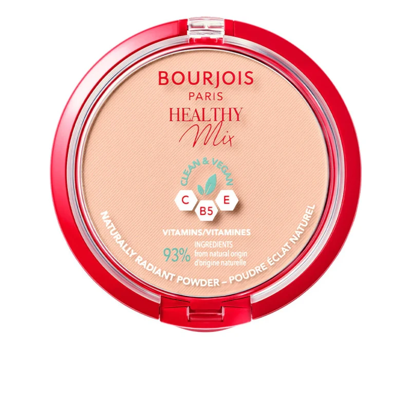 Bourjois Healthy Mix Anti Fatigue Powder Rose Beige 03 Matte Finish Makeup for Flawless Skin with Mirror - Bourjois