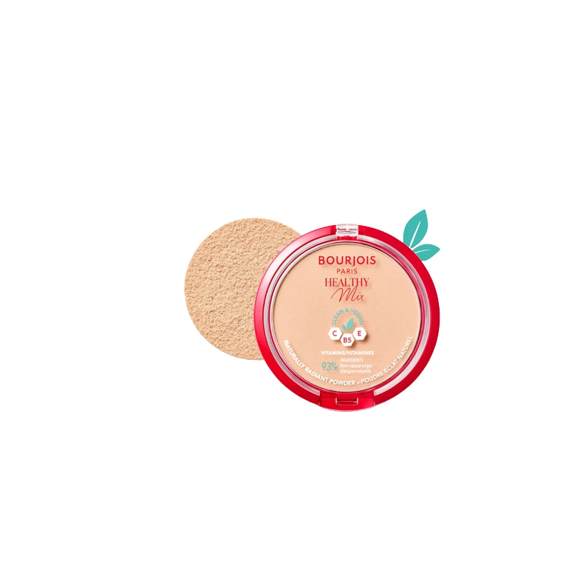 Bourjois Healthy Mix Vanilla Powder Radiant Matte Finish Makeup with Mirror & Sponge 11g Clean Beauty - Bourjois