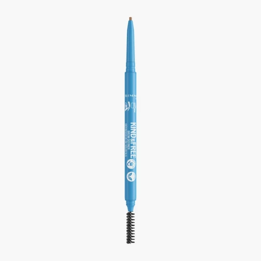 Rimmel London Kind & Free Brow Definer 003 Warm Brown Vegan Eyebrow Pencil with Brush for Defined Brows
