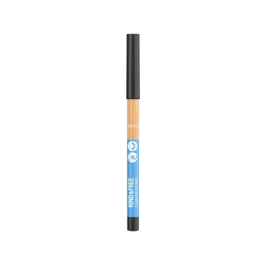 Rimmel London Kind & Free Clean Eye Definer 01 Pitch Vegan Eyeliner Long Lasting Eye Makeup for Defined Eyes