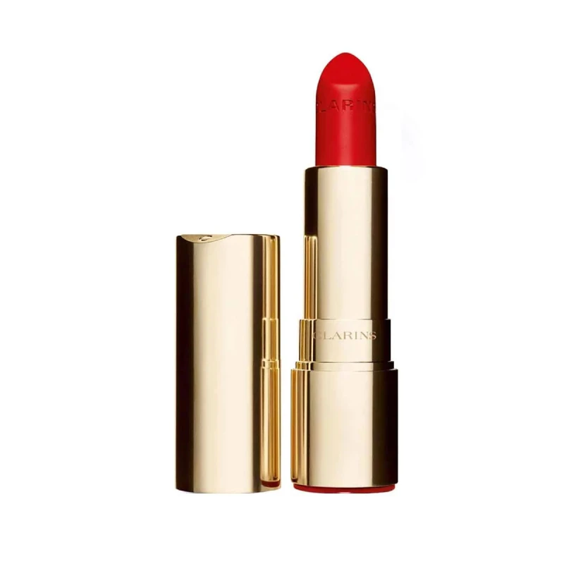 أحمر شفاه Clarins Joli Rouge Velvet برتقالي أحمر مرطب يدوم طويلاً للحصول على شفاه ناعمة - كلارنس