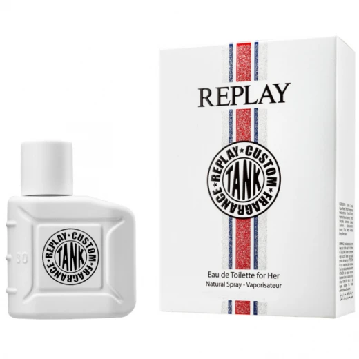 Replay #Tank Custom for Her Eau de Parfum 100ml: Sensual Floral Fragrance for Women, Long Lasting Scent Replay #Tank Custom for Her Eau de Parfum 100ml: Sensual Floral Fragrance for Women, Long Lasting Scent