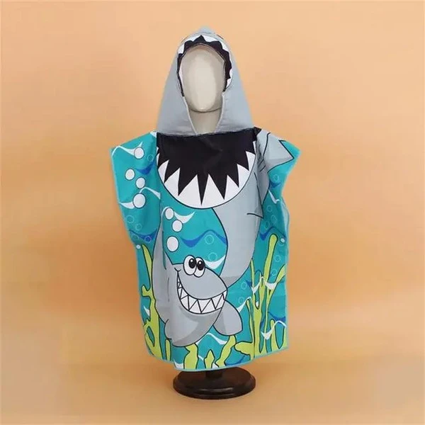 منشفة الأطفال للسباحة , 120*60 سم , قرش من أكوا بونشو - اكوا بونشو