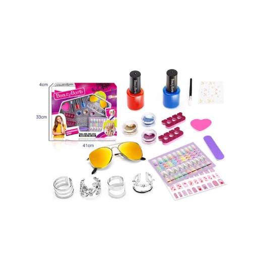 مجموعة مانيكير البنات مع النظارات والخواتم مجموعة مانيكير البنات مع النظارات والخواتم