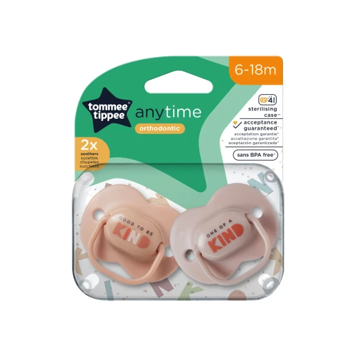 Tommee Tippee Anytime Soother, Pack Of 2, 6-18 Months Tommee Tippee Anytime Soother, Pack Of 2, 6-18 Months
