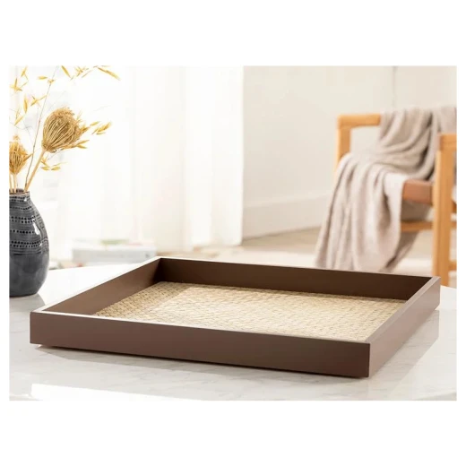 صينية ديكور, باللون البني الغامق, 38*38*4 سم من انجلش هوم صينية ديكور, باللون البني الغامق, 38*38*4 سم من انجلش هوم