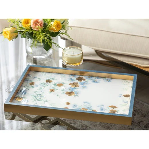 صينية ديكور, زجاج فلوريت, 31*46 سم من انجلش هوم صينية ديكور, زجاج فلوريت, 31*46 سم من انجلش هوم