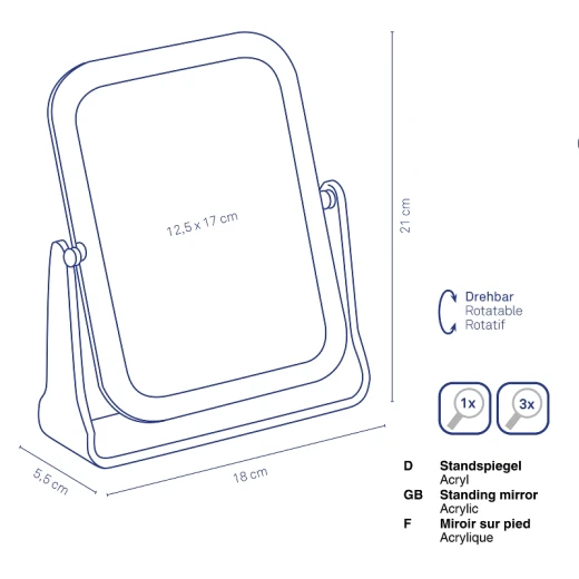 Kela ,Fiona Standing Make-up Mirror - Silver - Kela - Image 4