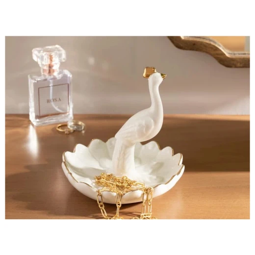 حامل مجوهرات سيراميك, باللون الابيض, 12× 12× 9.5 سم من انجلش هوم حامل مجوهرات سيراميك, باللون الابيض, 12× 12× 9.5 سم من انجلش هوم