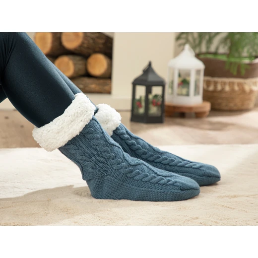 جوارب نسائية تريكو كروشيه, 39-41, ازرق غامق من انجلش هوم جوارب نسائية تريكو كروشيه, 39-41, ازرق غامق من انجلش هوم