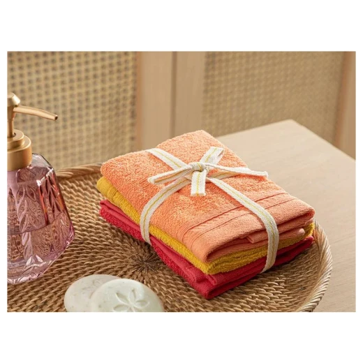 طقم مناشف يد قطنية، لون اصفر وبرتقالي وزهري، 30 × 30 سم ، 3 قطع من انجلش هوم طقم مناشف يد قطنية، لون اصفر وبرتقالي وزهري، 30 × 30 سم ، 3 قطع من انجلش هوم