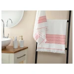 طقم مناشف حمام مخططة قطنية ريترو, لون زهري, 50*85 + 75*150 سم, قطعتان من انجلش هوم - انجلش هوم
