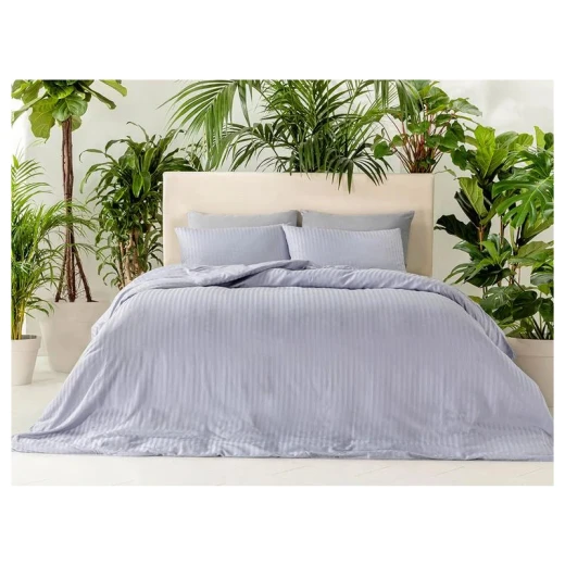 طقم غطاء لحاف كريستال حريري بحجم كينغ, لون ازرق, 220* 260 سم, 4 قطع من انجلش هوم